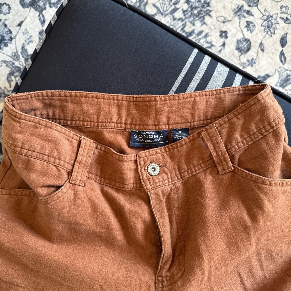 Sonoma Rust Colored Linen Pants